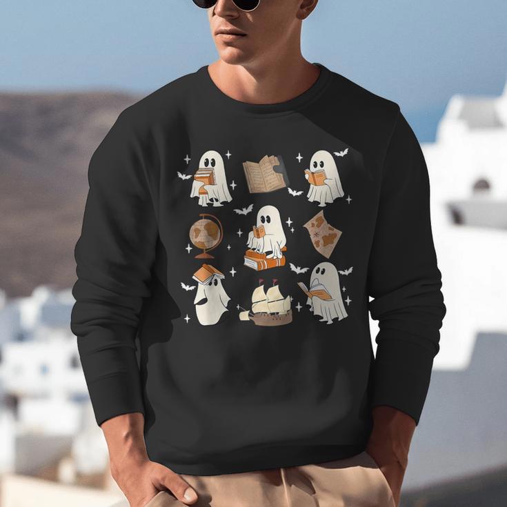 Cute Ghosts Reading Book Bookworm Halloween History Teacher Unisex Sweatshirt, History Teacher Sweatshirts, funny gift Cute Ghosts Reading Book Bookworm Halloween History Teacher Unisex Sweatshirt, History Teacher Sweatshirts, funny gift
