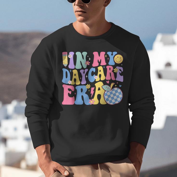 In My Daycare Era Groovy Teacher Daycare First Day Of School Unisex Sweatshirt, Groovy Teacher Sweatshirts, funny gift