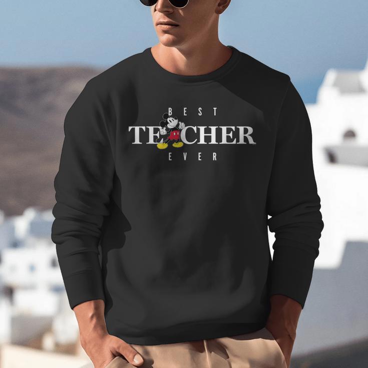 Disney Mickey Mouse Thumbs Up Best Teacher Ever Teacher Unisex Sweatshirt, funny gift