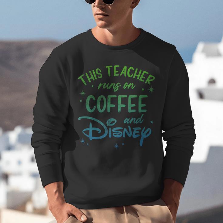 Disney This Teacher Runs On Coffee And Disney Gradient Logo Unisex Sweatshirt, funny gift Disney This Teacher Runs On Coffee And Disney Gradient Logo Unisex Sweatshirt, funny gift