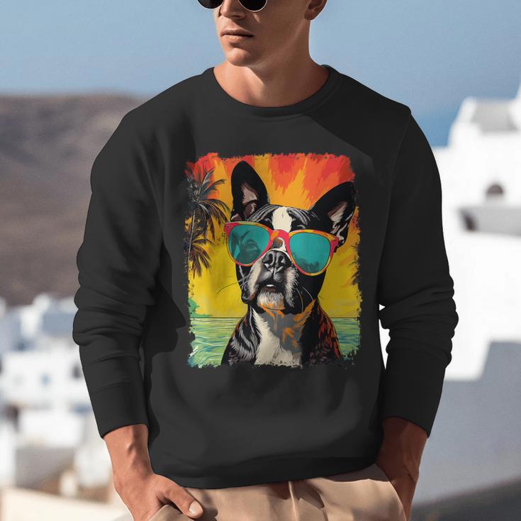 Dog Boston Terrier Hawaiian Unisex Sweatshirt, funny gift