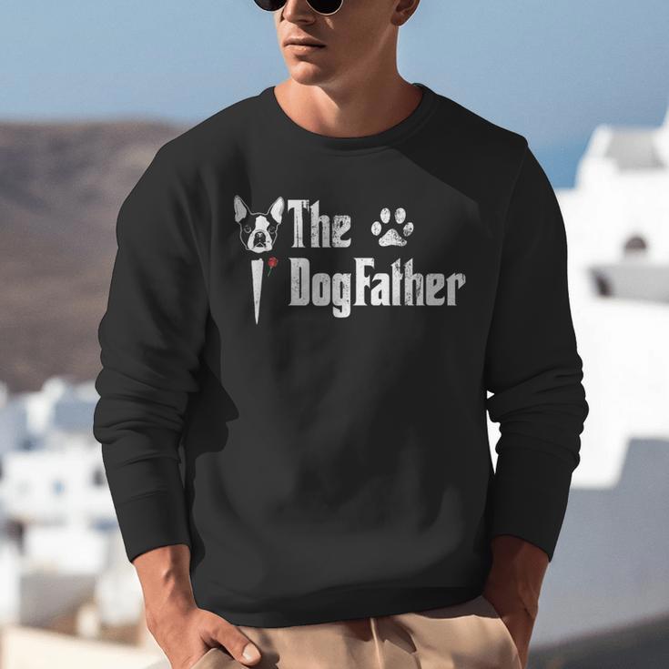 The Dogfather Boston Terrier Dog Dad Father's Day Unisex Sweatshirt, Boston Terrier Dad Sweatshirts, funny gift