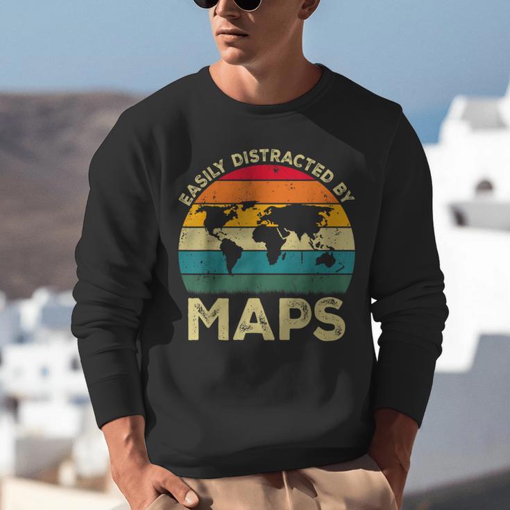 Easily Distracted By Maps Geography Teacher Unisex Sweatshirt, funny gift Easily Distracted By Maps Geography Teacher Unisex Sweatshirt, funny gift