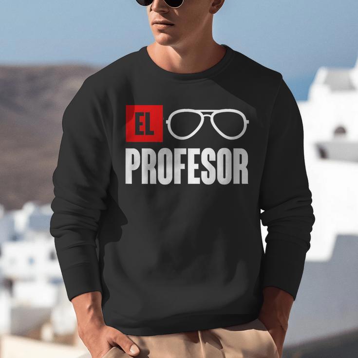 El Professor Money Costume Profesor Glasses Men Teacher Gift Unisex Sweatshirt, funny gift
