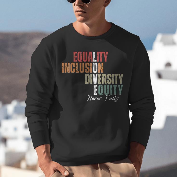 Equality Inclusion Diversity Equity Love Never Fails Teacher Unisex Sweatshirt, funny gift