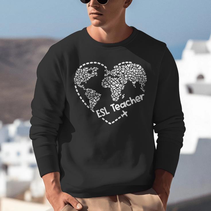 ESL Teacher ESOL Student Cute Heart Shape English Teacher Unisex Sweatshirt, Esl Teacher Sweatshirts, English Teacher Sweatshirts, funny gift ESL Teacher ESOL Student Cute Heart Shape English Teacher Unisex Sweatshirt, Esl Teacher Sweatshirts, English Teacher Sweatshirts, funny gift