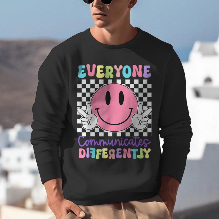Everyone Communicates Differently Autism Awareness Teacher Unisex Sweatshirt, funny gift Everyone Communicates Differently Autism Awareness Teacher Unisex Sweatshirt, funny gift