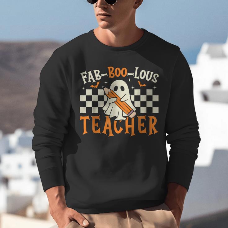 Fab Boo Lous Teacher Retro Ghost Spooky Halloween Costume Unisex Sweatshirt, funny gift Fab Boo Lous Teacher Retro Ghost Spooky Halloween Costume Unisex Sweatshirt, funny gift