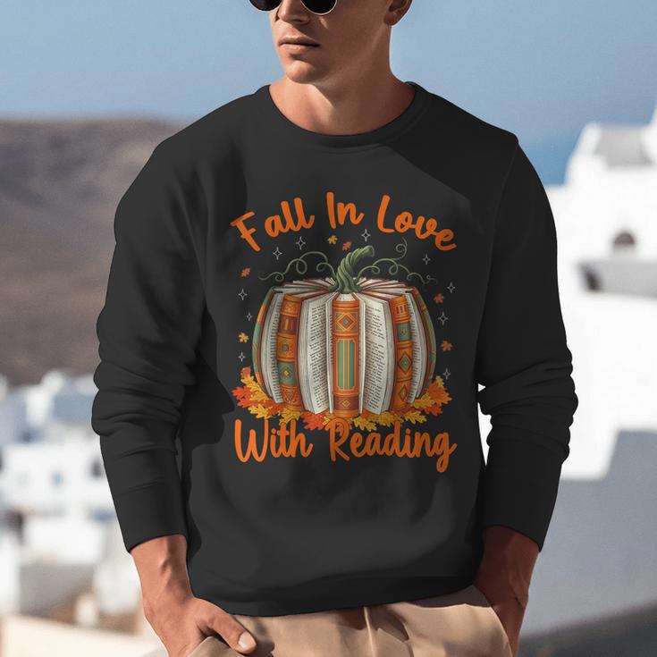 Fall In Love With Reading Pumpkin Autumn Librarians Teacher Unisex Sweatshirt, funny gift Fall In Love With Reading Pumpkin Autumn Librarians Teacher Unisex Sweatshirt, funny gift