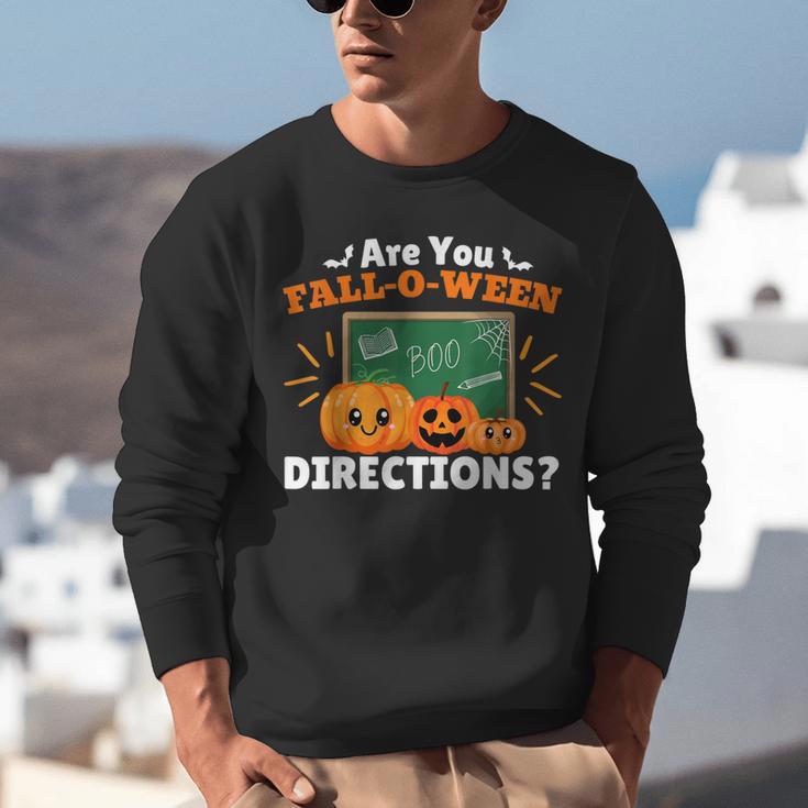 Are You Fall O Ween Directions Halloween Teacher Retro Unisex Sweatshirt, funny gift Are You Fall O Ween Directions Halloween Teacher Retro Unisex Sweatshirt, funny gift