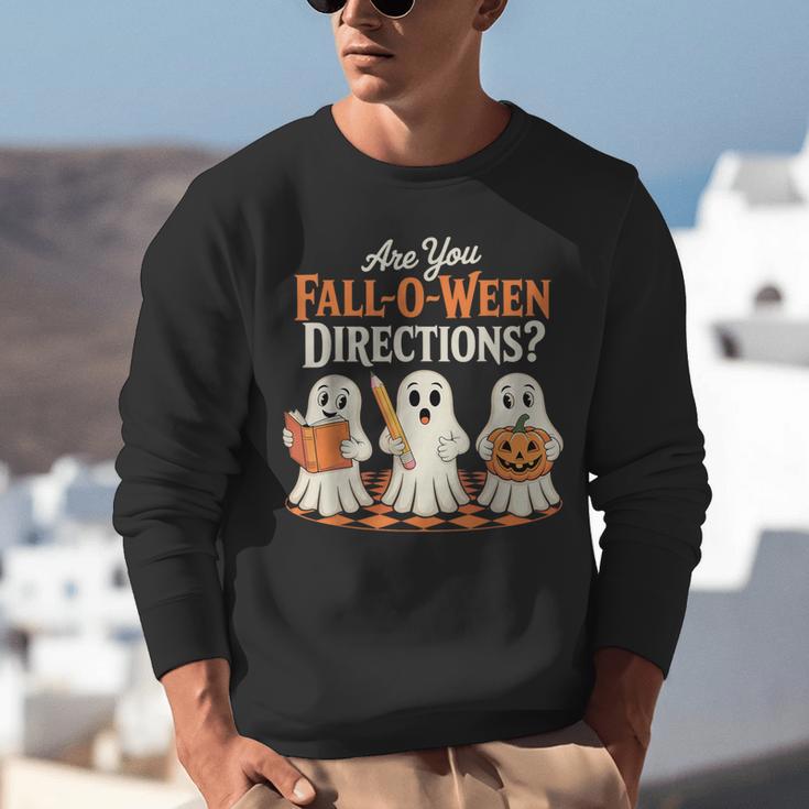 Are You Fall O Ween DirectionsRetro Teacher Halloween Ghost Unisex Sweatshirt, funny gift Are You Fall O Ween DirectionsRetro Teacher Halloween Ghost Unisex Sweatshirt, funny gift