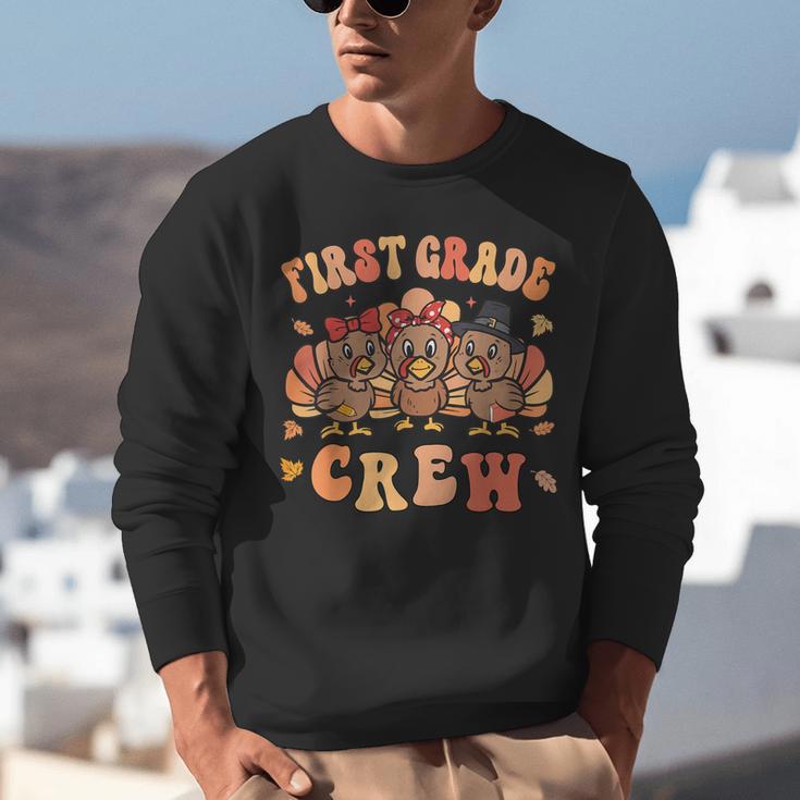 First Grade Crew Thanksgiving Fall Teacher 1st Grade Team Unisex Sweatshirt, First Grade Teacher Sweatshirts, funny gift First Grade Crew Thanksgiving Fall Teacher 1st Grade Team Unisex Sweatshirt, First Grade Teacher Sweatshirts, funny gift