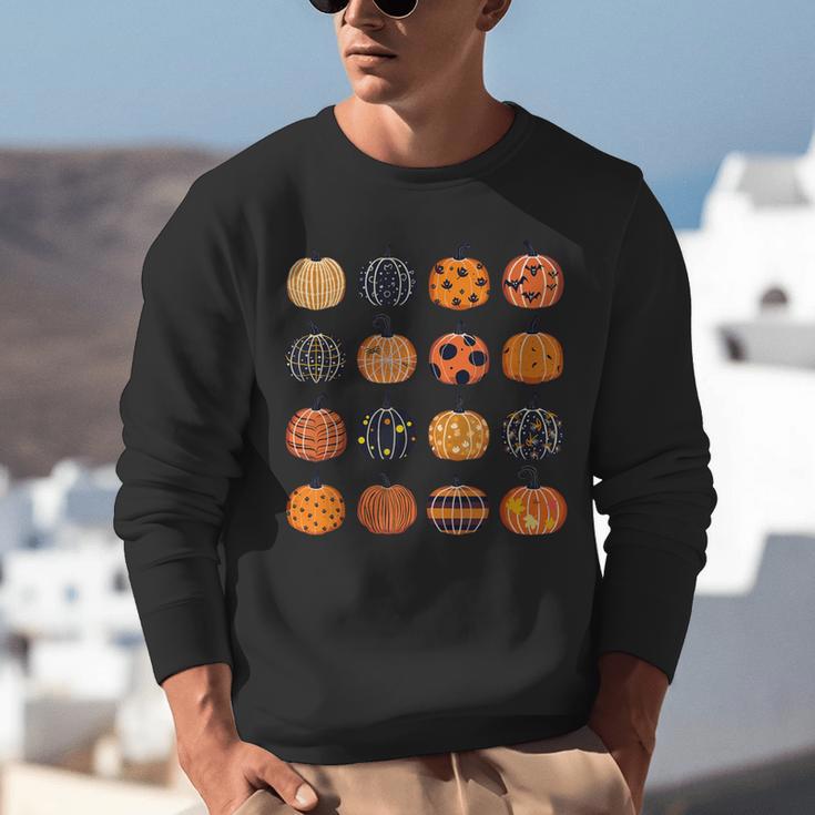 Folk Art Pumpkins Teacher Nurses Admin Witch Halloween Cute Unisex Sweatshirt, funny gift