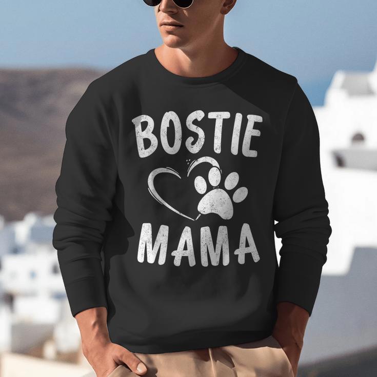 Fun Bostie Mama Dog Lover Apparel Boston Terrier Mom Unisex Sweatshirt, Boston Terrier Mom Sweatshirts, funny gift
