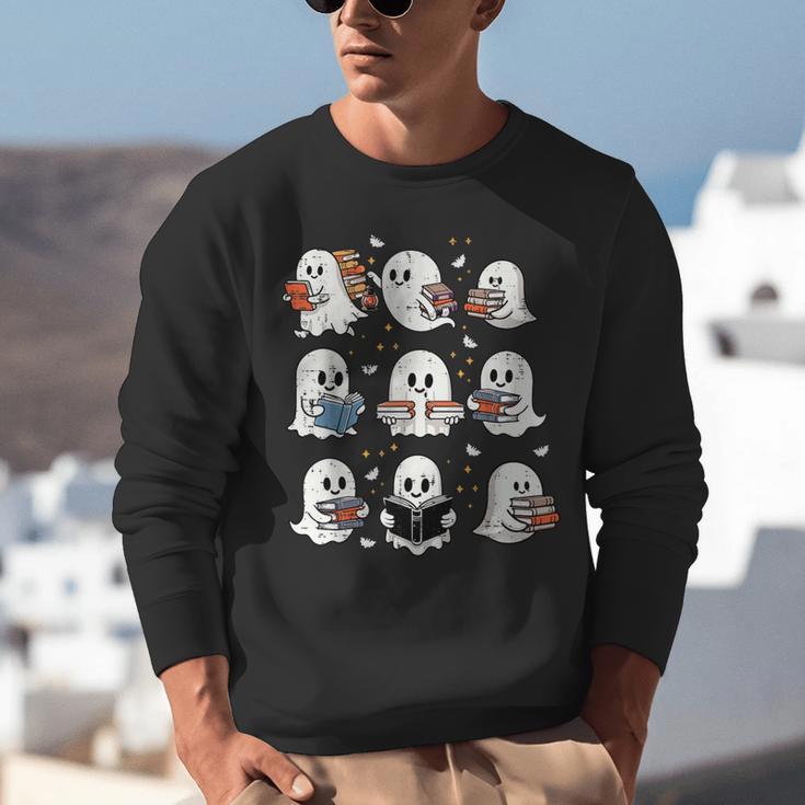 Ghosts With Books Library Halloween Men Women Kids Teacher Unisex Sweatshirt, funny gift Ghosts With Books Library Halloween Men Women Kids Teacher Unisex Sweatshirt, funny gift
