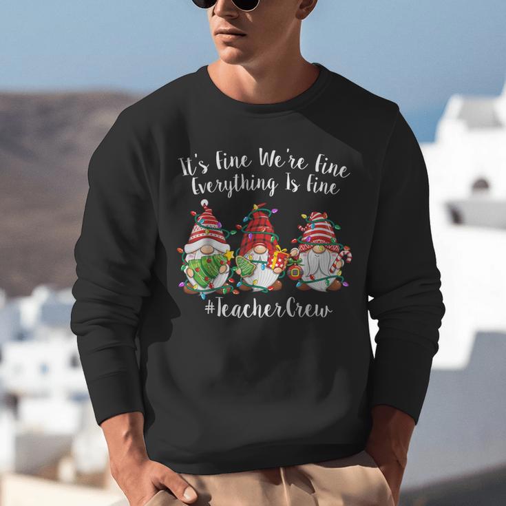 Gnome It's Fine I'm Fine Everything Is Fine Teacher Xmas Unisex Sweatshirt, funny gift