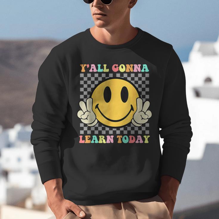 You All Gonna Learn Today Shirt Retro Groovy Teacher Life Unisex Sweatshirt, Groovy Teacher Sweatshirts, funny gift