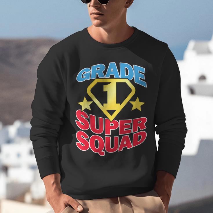 Grade 1 Super Squad Superhero Teacher Team Unisex Sweatshirt, Super Teacher Sweatshirts, funny gift Grade 1 Super Squad Superhero Teacher Team Unisex Sweatshirt, Super Teacher Sweatshirts, funny gift