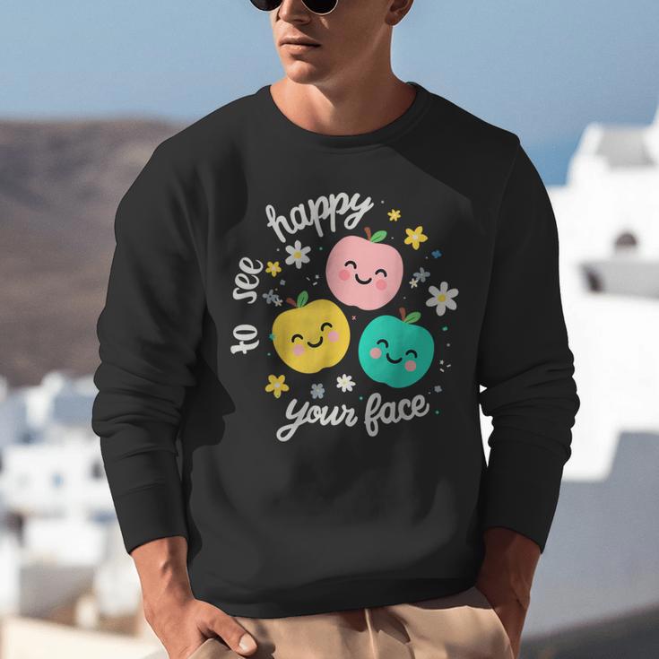 Groovy Happy To See Your Face Teacher School Appreciation Unisex Sweatshirt, Groovy Teacher Sweatshirts, funny gift Groovy Happy To See Your Face Teacher School Appreciation Unisex Sweatshirt, Groovy Teacher Sweatshirts, funny gift