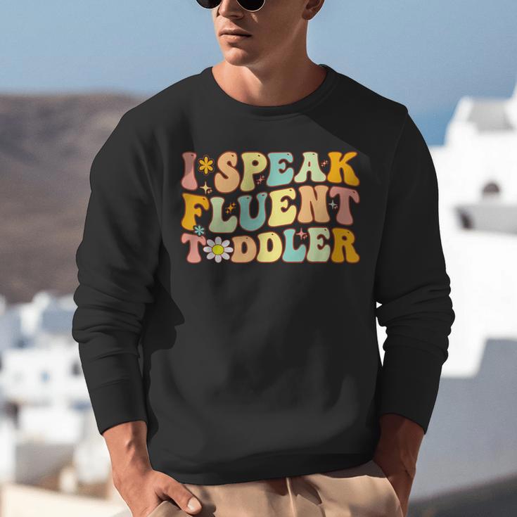 Groovy I Speak Fluent Toddler Daycare Provider Teacher Unisex Sweatshirt, Groovy Teacher Sweatshirts, funny gift Groovy I Speak Fluent Toddler Daycare Provider Teacher Unisex Sweatshirt, Groovy Teacher Sweatshirts, funny gift