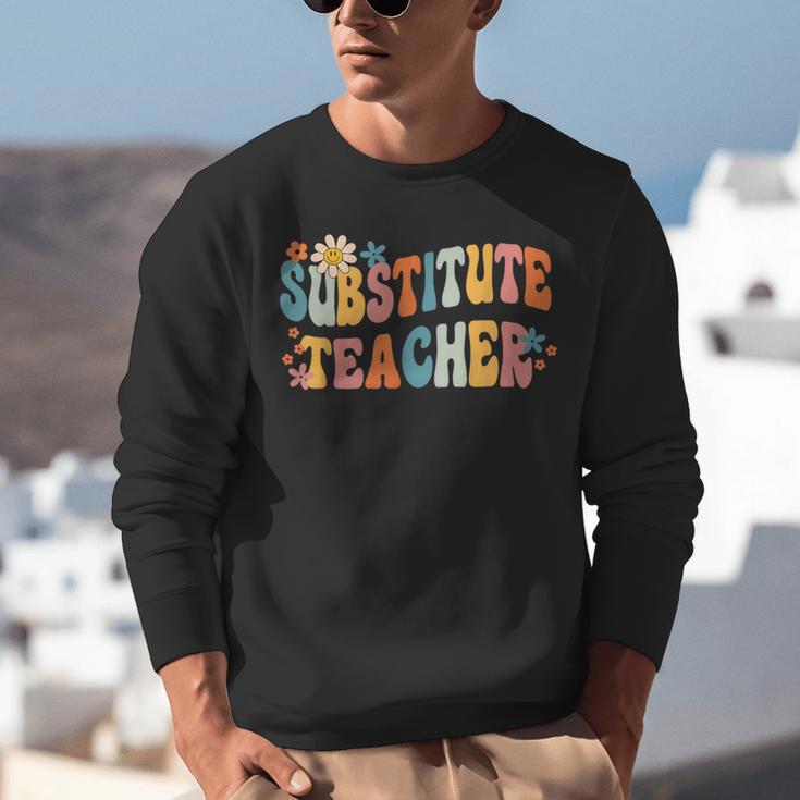 Groovy Substitute Teacher Retro Teacher Back To School Unisex Sweatshirt, Groovy Teacher Sweatshirts, funny gift Groovy Substitute Teacher Retro Teacher Back To School Unisex Sweatshirt, Groovy Teacher Sweatshirts, funny gift