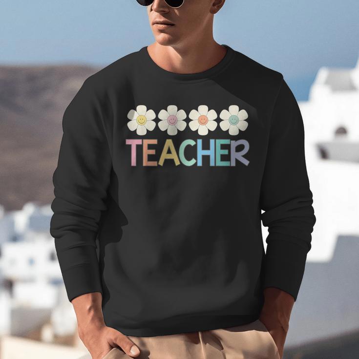 Groovy Teacher Cute Daisy Flower Retro Back To School Unisex Sweatshirt, Groovy Teacher Sweatshirts, funny gift Groovy Teacher Cute Daisy Flower Retro Back To School Unisex Sweatshirt, Groovy Teacher Sweatshirts, funny gift