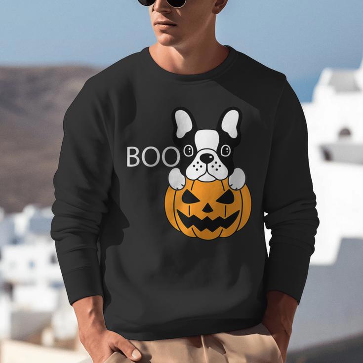The Halloween Boston Terrier Unisex Sweatshirt, Boston Terrier Halloween Sweatshirts, funny gift