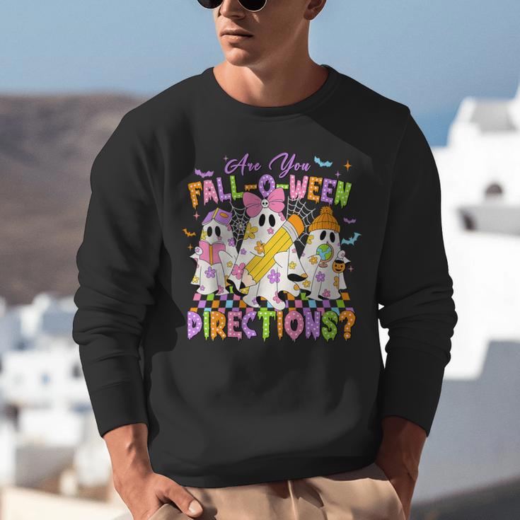Halloween Floral Ghost Teacher Are You Falloween Directions Unisex Sweatshirt, funny gift Halloween Floral Ghost Teacher Are You Falloween Directions Unisex Sweatshirt, funny gift