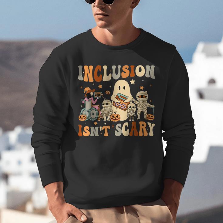 Halloween SLP Sped Teacher Groovy Inclusion Isn't Scary Unisex Sweatshirt, Groovy Teacher Sweatshirts, funny gift