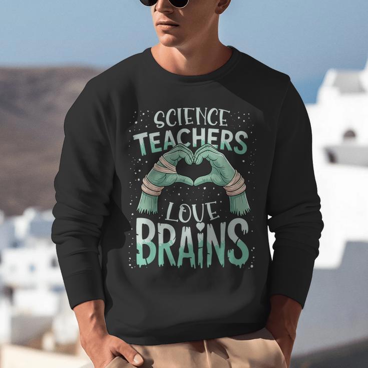 Halloween Teacher Tshirts Science Teachers Love Brains Unisex Sweatshirt, Science Teacher Sweatshirts, funny gift