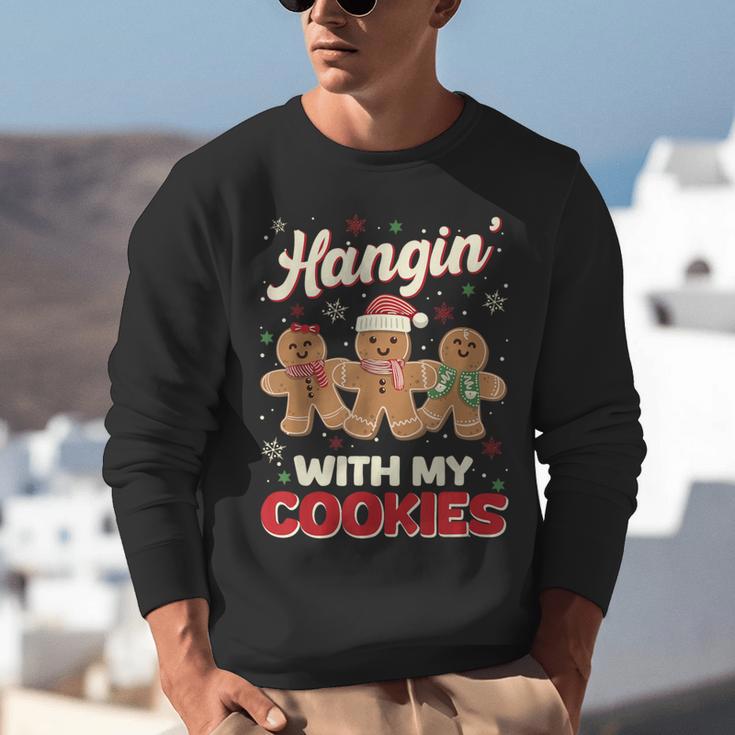 Hangin With My Cookies Gingerbread Man Xmas Teacher Unisex Sweatshirt, funny gift Hangin With My Cookies Gingerbread Man Xmas Teacher Unisex Sweatshirt, funny gift