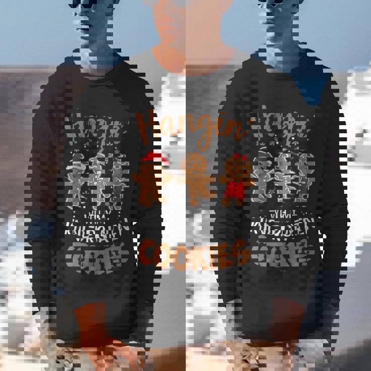 Hangin My Kindergarten Cookie Gingerbread Christmas Teacher For Men Women Kids Unisex Sweatshirt, funny gift