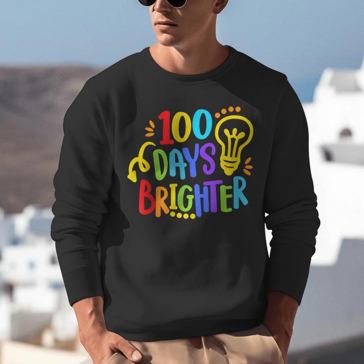 Happy 100th Day Of School 100 Days Brighter Girls Teacher Unisex Sweatshirt, funny gift Happy 100th Day Of School 100 Days Brighter Girls Teacher Unisex Sweatshirt, funny gift