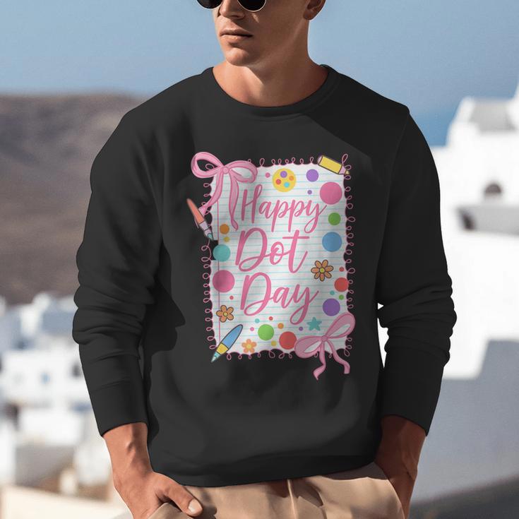 Happy Dot Day Bow Coquette For Teacher Girls Unisex Sweatshirt, funny gift Happy Dot Day Bow Coquette For Teacher Girls Unisex Sweatshirt, funny gift