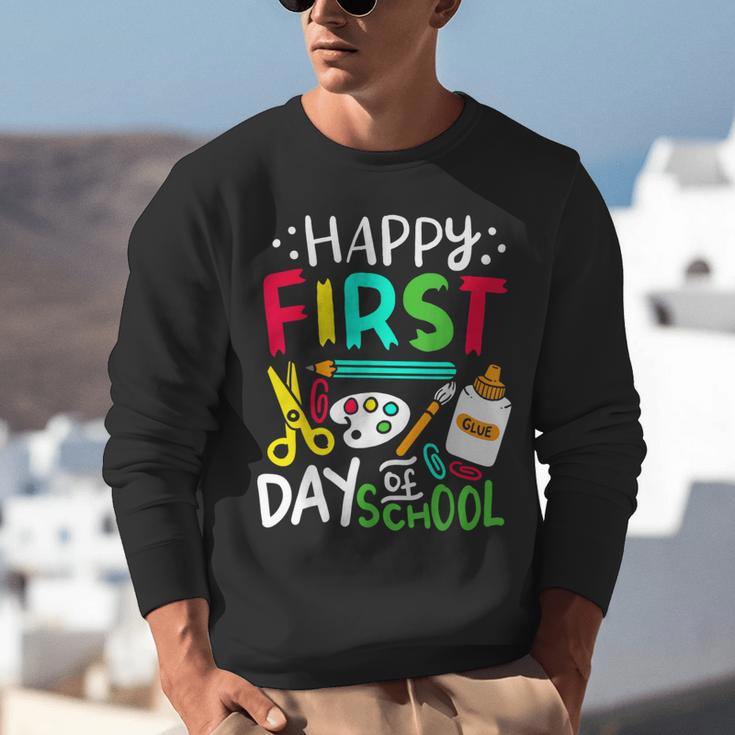 Happy First Day Of School Teacher Back To School Student Unisex Sweatshirt, funny gift