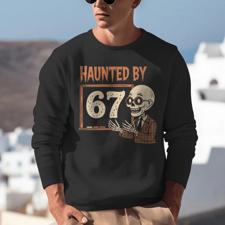 Haunted By 67 Halloween 67 Meme Six Seven Teacher Unisex Sweatshirt, funny gift