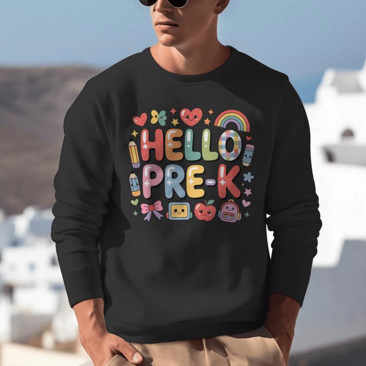 Hello Pre-K Back To School Teacher Student Fun Graphic Tee Unisex Sweatshirt, funny gift Hello Pre-K Back To School Teacher Student Fun Graphic Tee Unisex Sweatshirt, funny gift