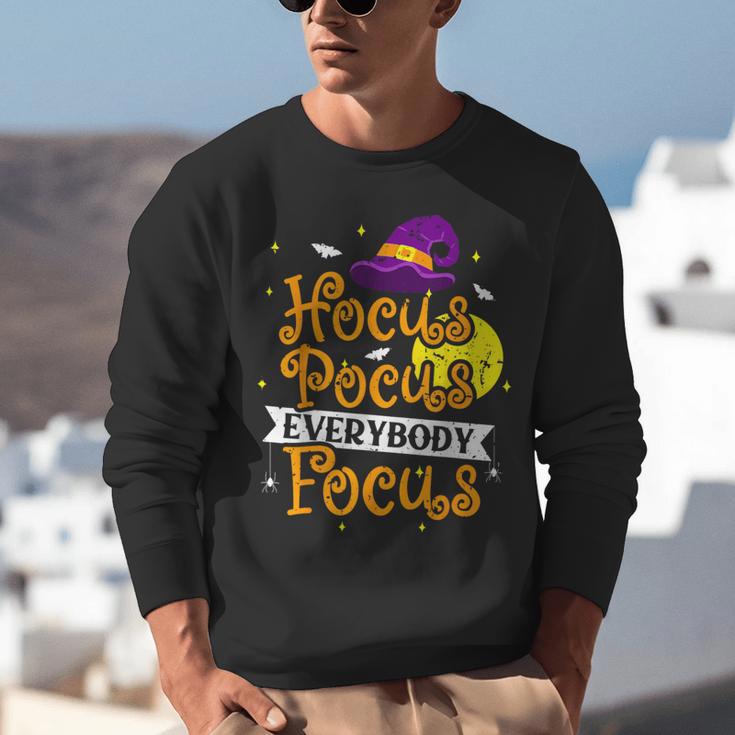 Hocus Pocus Everybody Focus Halloween Teacher Men Women Kids Unisex Sweatshirt, funny gift