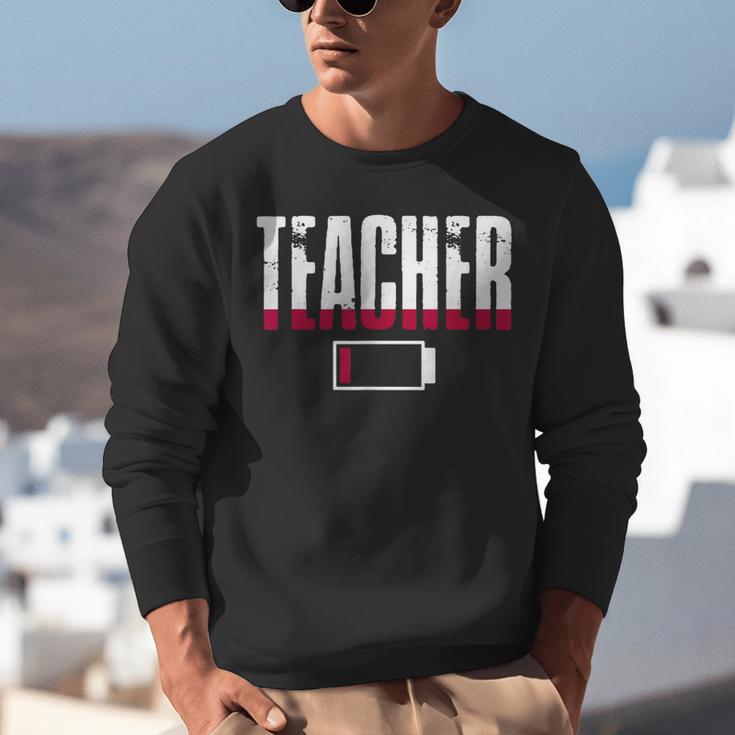 Humor Teacher Empty Battery Power Men Women Unisex Sweatshirt, funny gift