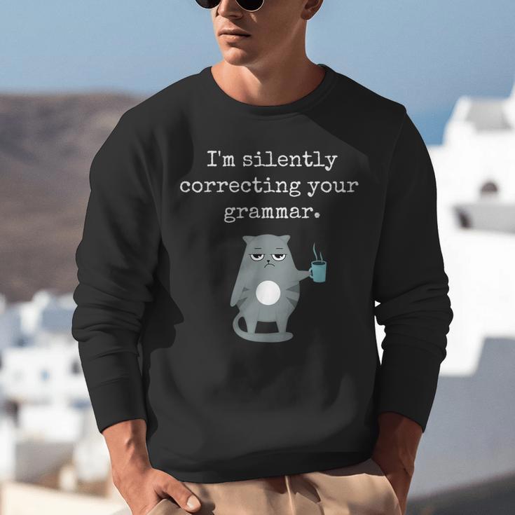 I'm Silently Correcting Your Grammar Sarcastic Teacher For Men Women Kids Unisex Sweatshirt, funny gift I'm Silently Correcting Your Grammar Sarcastic Teacher For Men Women Kids Unisex Sweatshirt, funny gift