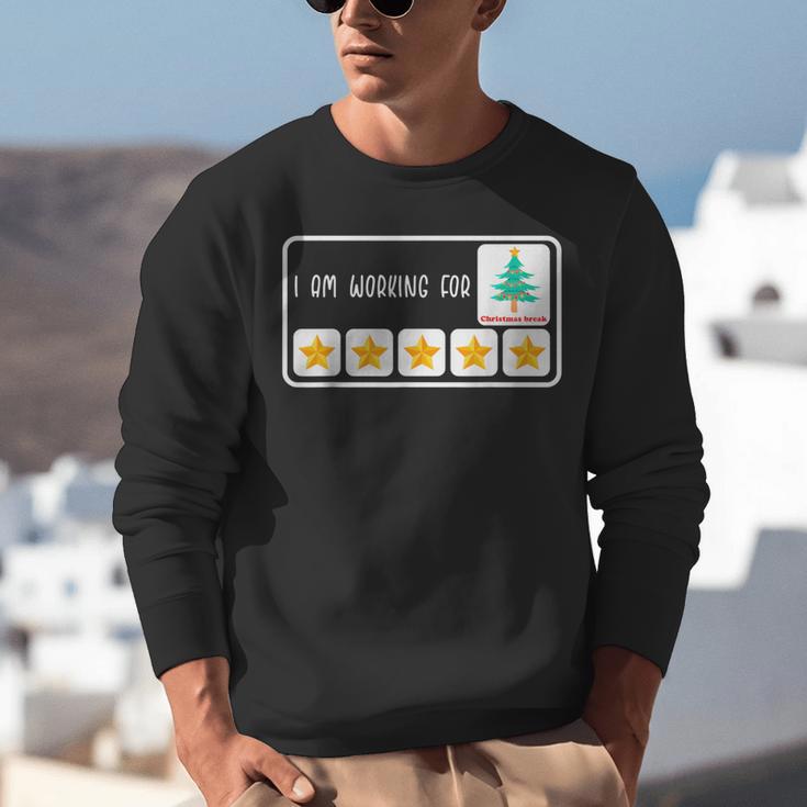 I'm Working For Christmas Break 5 Star Winter Teacher Stars Unisex Sweatshirt, funny gift I'm Working For Christmas Break 5 Star Winter Teacher Stars Unisex Sweatshirt, funny gift