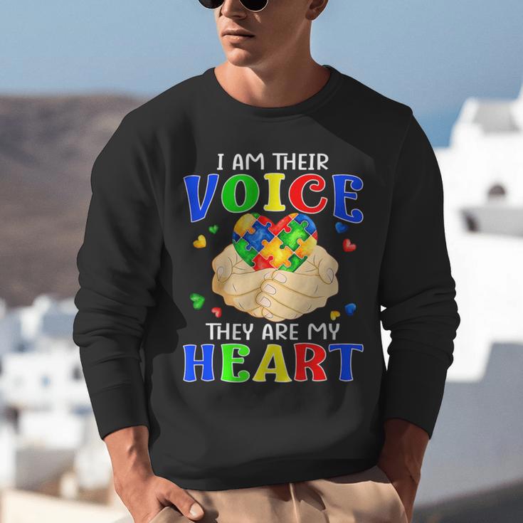 I Am Their Voice They Are My Heart Autism Awareness Teacher Unisex Sweatshirt, funny gift I Am Their Voice They Are My Heart Autism Awareness Teacher Unisex Sweatshirt, funny gift