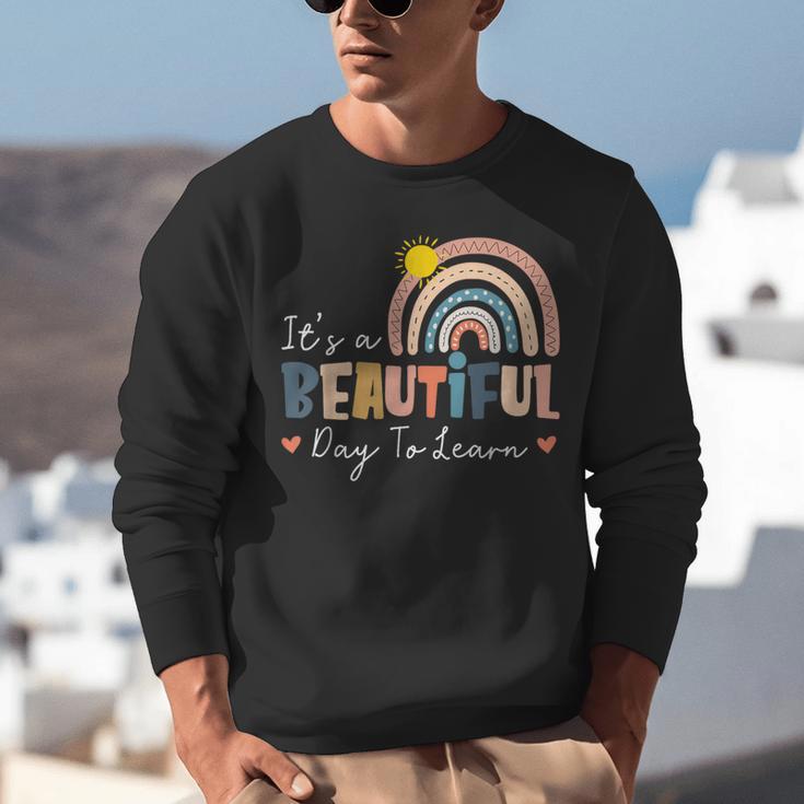 It's A Beautiful Day To Learn Cute Rainbow Boho Teacher Unisex Sweatshirt, funny gift It's A Beautiful Day To Learn Cute Rainbow Boho Teacher Unisex Sweatshirt, funny gift