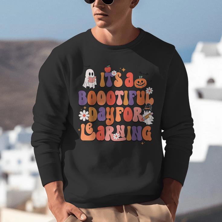 It's A Bootiful Day For Learning Cute Teacher Halloween Unisex Sweatshirt, funny gift It's A Bootiful Day For Learning Cute Teacher Halloween Unisex Sweatshirt, funny gift