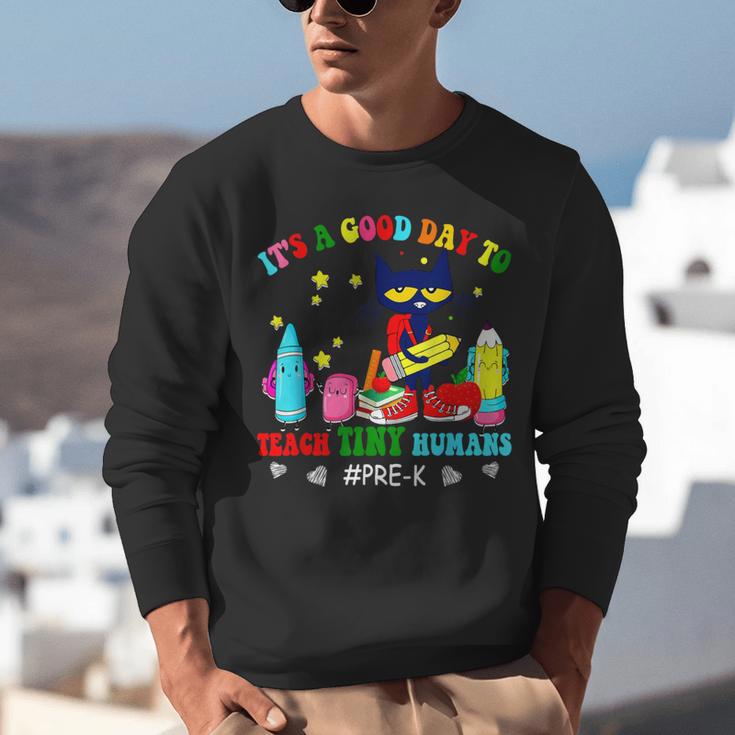 It's A Good-Day To Teach Tiny Humans Pre-K Cat Teacher Lover Unisex Sweatshirt, funny gift It's A Good-Day To Teach Tiny Humans Pre-K Cat Teacher Lover Unisex Sweatshirt, funny gift