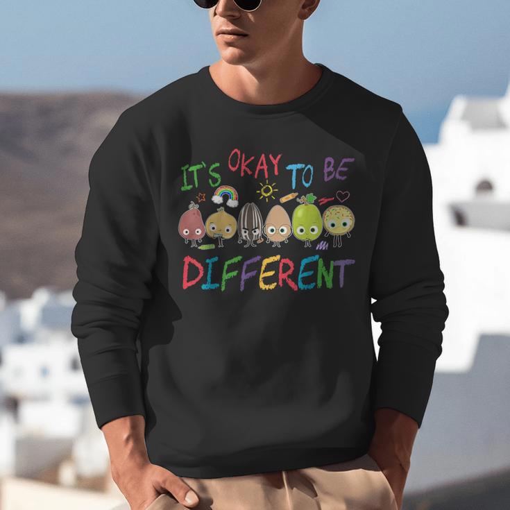 It's Ok To Be Different Apple Teacher Autism Awareness Unisex Sweatshirt, funny gift