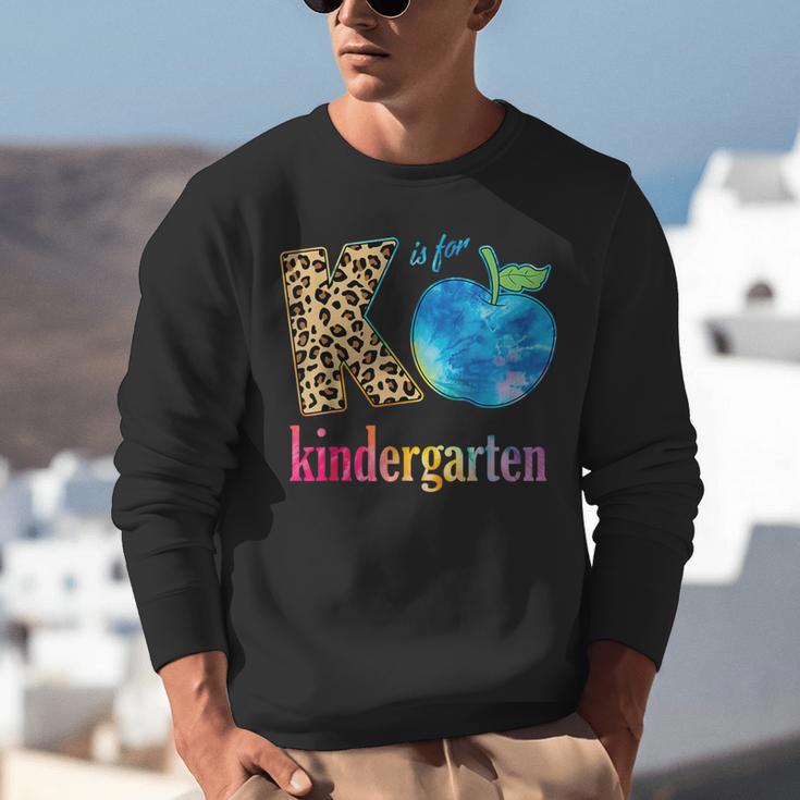 K Is For Kindergarten Teacher Tie Dye Back To School Kinder For Men Women Girls Kids Unisex Sweatshirt, funny gift