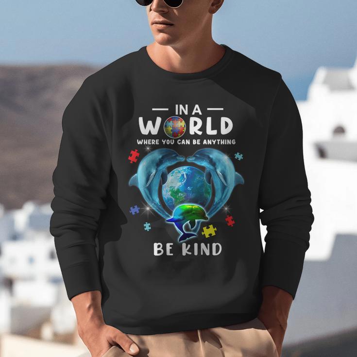 Be Kind Dolphin Autism Awareness Back To School Teacher Men Women Kids Unisex Sweatshirt, funny gift Be Kind Dolphin Autism Awareness Back To School Teacher Men Women Kids Unisex Sweatshirt, funny gift