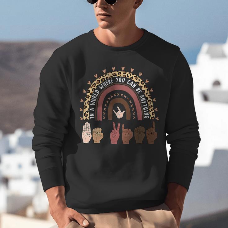 Be Kind Hand-Talking Teacher Artist ASL Unisex Sweatshirt, funny gift Be Kind Hand-Talking Teacher Artist ASL Unisex Sweatshirt, funny gift