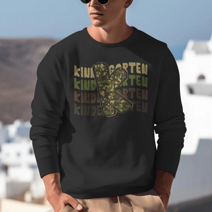 Kindergarten Camo Camouflage Boy Teacher Back To School Unisex Sweatshirt, funny gift